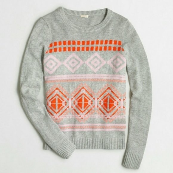 J. Crew Geometric Fair Isle Sweater - Picture 1 of 9